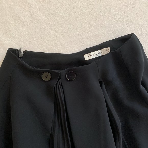 Dior dark navy mini pleated silk skirt FR 36 2 4 - Picture 2 of 12